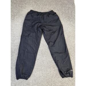 Outersport Track Pants Mens XL Black Nylon Lined Elastic Waist Zip Pocket